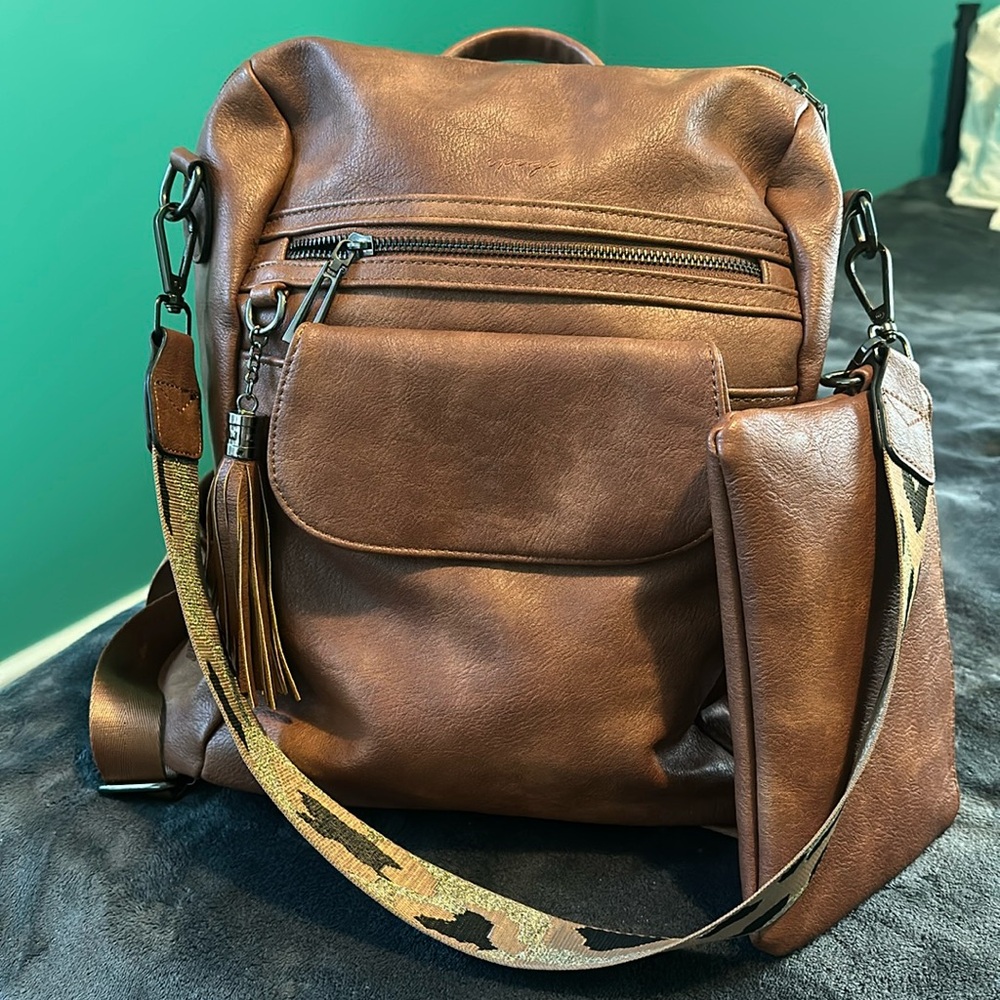 Leather backpack